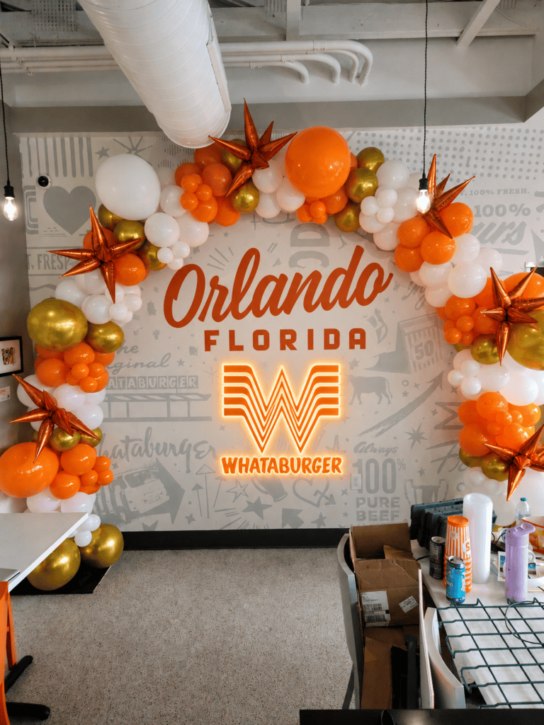 whataburger grand opening orlando balloon arch